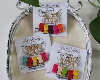 stainless steel PORTO-stitch-markers in gold/ stitch marker / maschenmarkierer / progress keeper / charms / pendants / stitch marker