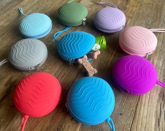 Silicone Round Storage Pouch, Dog Treat, Keys, Poop Bag Holder