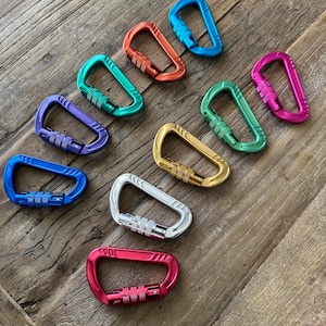 BULK 20 Mini Carabiner Clips Multi Color Aluminum F378 