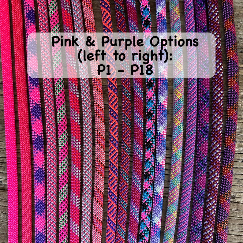 PINK/PURPLE Ropes Professional Climbing Rope Dog Leash, Lead, Slip Lead, Handmade After Ordered image 3