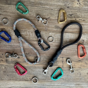 BLACK/GRAY - Dog Traffic Handle, Tag Leash, Safety and Training Leash, Fully Customizable, Handmade After Ordered