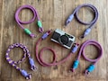 Climbing Rope Camera Straps, Neck or Wrist, Recycled Brand Name Ropes (PINK & PURPLE ropes!)