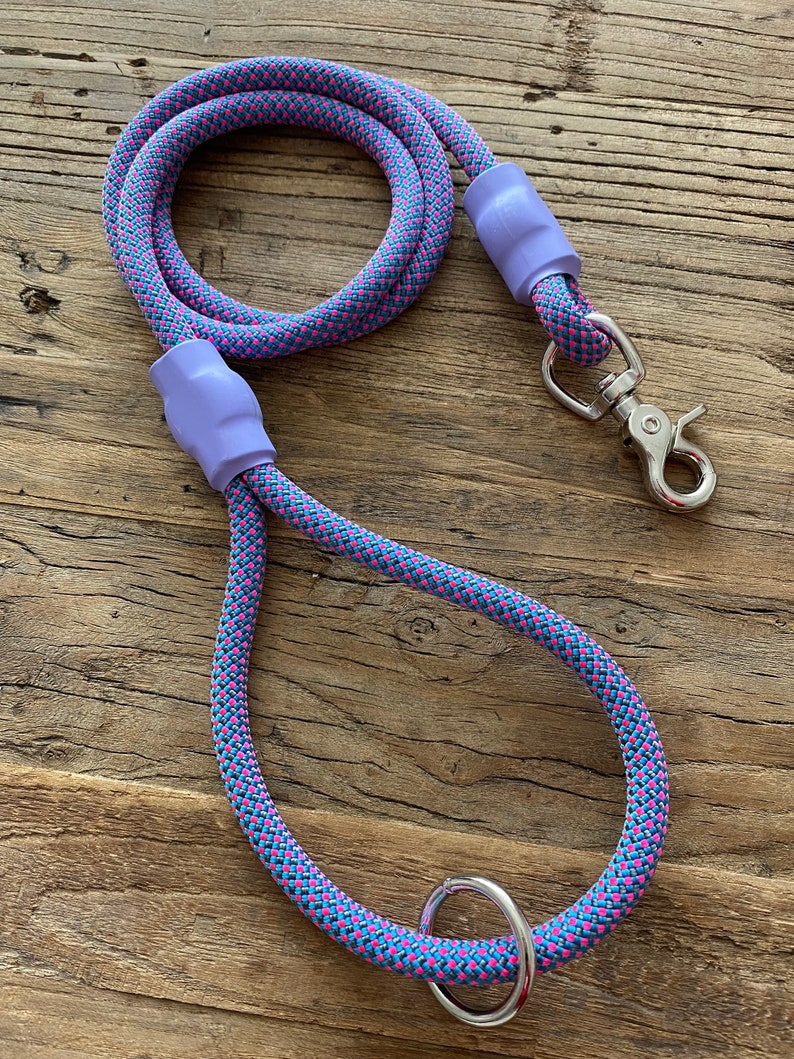 PINK/PURPLE Ropes Professional Climbing Rope Dog Leash, Lead, Slip Lead, Handmade After Ordered image 10