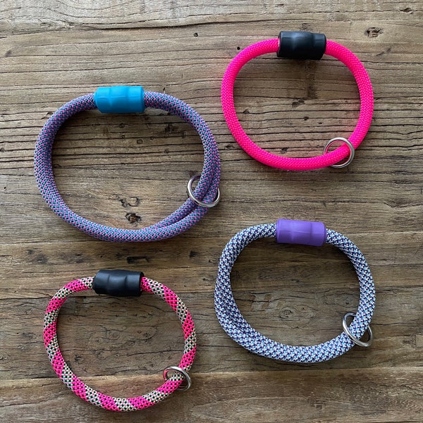 Collares para perros de cuerda de escalada ROSA/PÚRPURA, más de 30 opciones de cuerdas rosas/púrpuras, hechas a mano después del pedido, cuerdas de escalada de marca