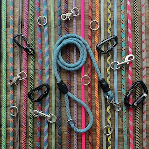 Design Your Perfect Leash! 150+ Climbing Rope Leashes, Handmade Dog Leashes and Collars, Recycled, Upcycled Brand Name Ropes