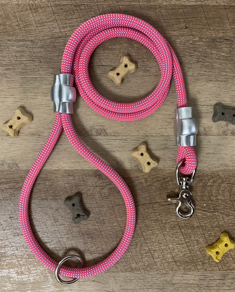 pink rope dog collar