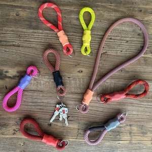 Climbing Rope Keychains and Lanyards - Handmade, Brand Name Climbing Ropes - Pink/Purples, Red/Orange & Yellows! (50+ ropes to choose from!)