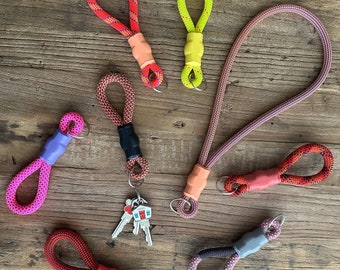 Climbing Rope Keychains and Lanyards - Handmade, Brand Name Climbing Ropes - Pink/Purples, Red/Orange & Yellows! (50+ ropes to choose from!)