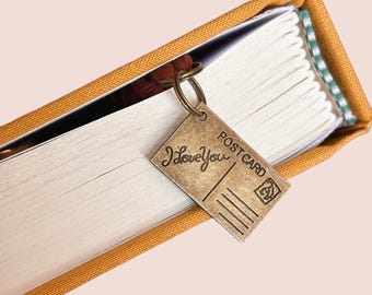 I Love You Postcard Charm Bookmark - Bookish Accessories