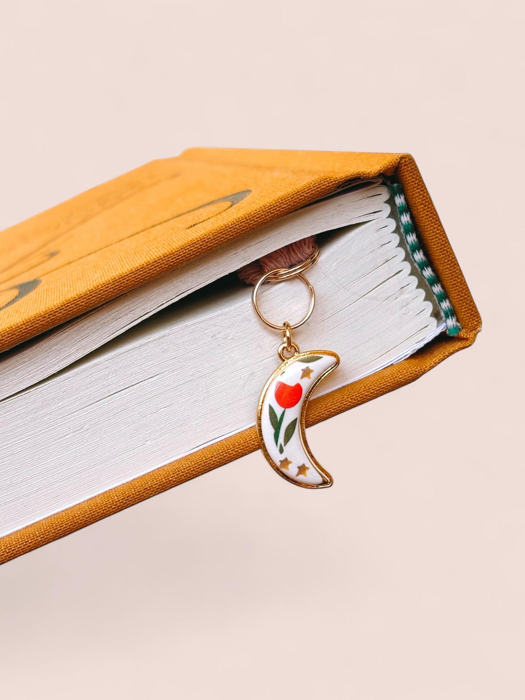 Flower Moon Charm Bookmark - Bookish Gifts for Readers - Etsy