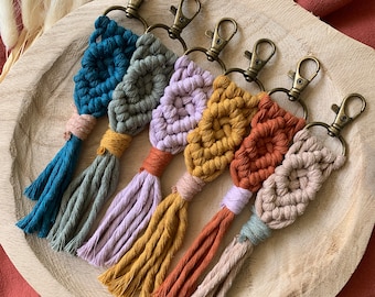 Boho Macrame Keychain | Key Ring Bag Charm | Everyday Accessories