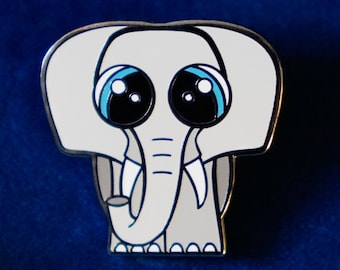 Cute Elephant Enamel Pin, Elephant Pin Gift, Hard Enamel Elephant Pin, Animal Lover Gift - Harry the Elephant