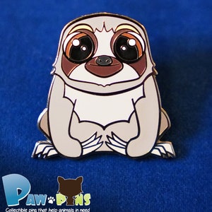 Cute Sloth Enamel Pin, Sloth Pin Gift, Hard Enamel Animal Pin, Animal Lover Gift - Stevie the Sloth