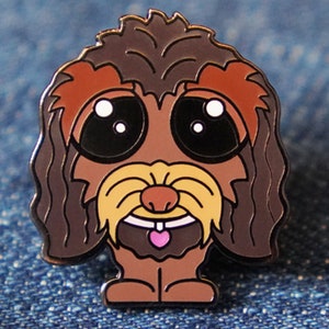 Cute Havapoo Enamel Pin, Havapoo Pin Gift, Hard Enamel Animal Pin, Animal Lover Gift - Lexie The Havapoo