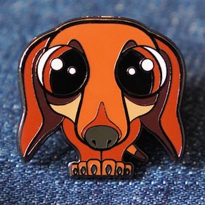 Cute Dachshund Enamel Pin, Dachshund Pin Gift, Hard Enamel Animal Pin, Dog Lover Gift, Backpack Pin, Funny Enamel Pin - Kairi The Dachshund
