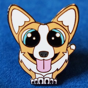 Cute Corgi Enamel Pin, Corgi Pin Gift, Cute Dog Enamel Pin, Hard Enamel Animal Pin, Backpack Pin, Funny Enamel Pin - Chip the Corgi