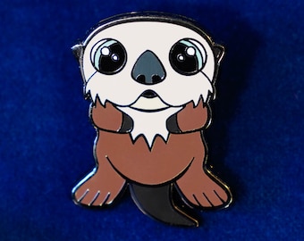 Cute Otter Enamel Pin, Otter Pin Gift, Hard Enamel Animal Pin, Animal Lover Gift - Allie the Sea Otter