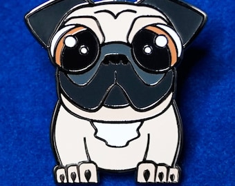 Épingle en émail carlin mignon, cadeau d'épingle de carlin, épingle en émail de chien mignon, épingle d'animal en émail dur, cadeau pour amoureux des animaux - Weber le Carlin