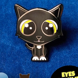 Cute Cat Enamel Pin, Cat Pin Gift, Hard Enamel Animal Pin, Animal Lover Gift - Trixi the Black Cat
