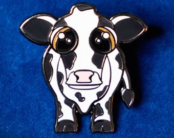 Cute Cow Enamel Pin, Cow Pin Gift, Hard Enamel Cow Pin, Animal Lover Gift - Cowaline the Cow