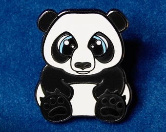 Cute Panda Enamel Pin, Panda Pin Gift, Hard Enamel Animal Pin, Animal Lover Gift - Pam the Panda