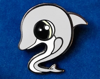 Cute Dolphin Enamel Pin, Dolphin Pin Gift, Hard Enamel Animal Pin, Animal Lover Gift - Daphnie the Dolphin