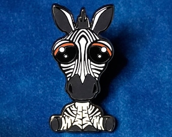 Cute Zebra Enamel Pin, Zebra Pin Gift, Hard Enamel Animal Pin, Animal Lover Gift - Zach the Zebra