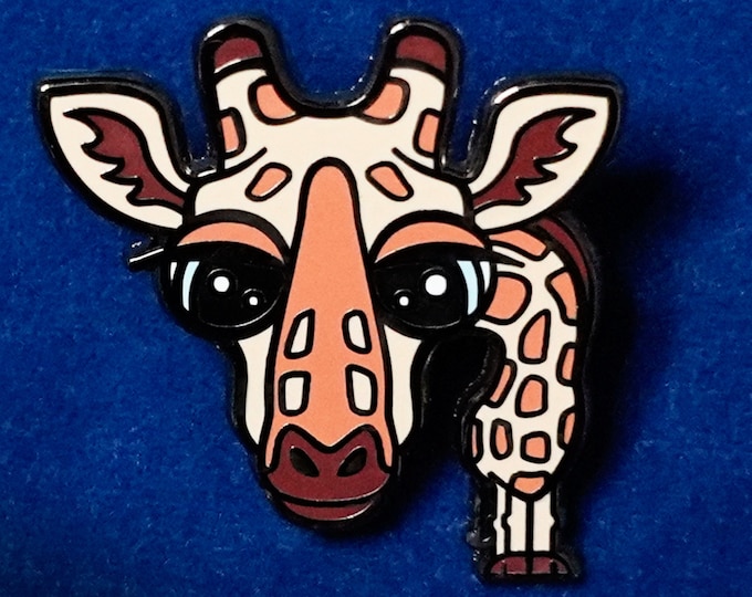 Cute Giraffe Enamel Pin, Giraffe Pin Gift, Hard Enamel Animal Pin, Animal Lover Gift - Gabby the Giraffe
