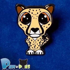Cute Cheetah Enamel Pin, Cheetah Pin Gift, Hard Enamel Animal Pin, Animal Lover Gift - Gina the Cheetah