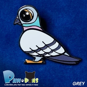 Cute Pigeon Enamel Pin, Pigeon Pin Gift, Hard Enamel Animal Pin, Animal Lover Gift - Neil Stampson the Pigeon