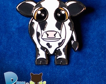 Cute Cow Enamel Pin, Cow Pin Gift, Hard Enamel Cow Pin, Animal Lover Gift - Cowaline the Cow