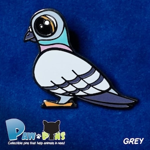 Cute Pigeon Enamel Pin, Pigeon Pin Gift, Hard Enamel Animal Pin, Animal Lover Gift - Neil Stampson the Pigeon