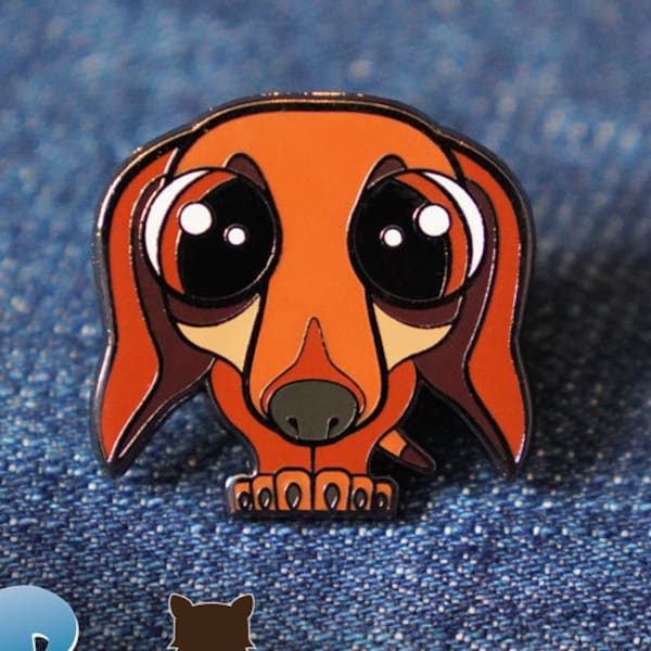 Cute Dachshund Enamel Pin, Dachshund Pin Gift, Hard Enamel Animal Pin, Dog Lover Gift, Backpack Pin, Funny Enamel Pin - Kairi The Dachshund