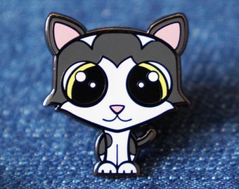 Cute Cat Enamel Pin, Cat Pin Gift, Hard Enamel Animal Pin, Animal Lover Gift, Backpack Pin, Funny Enamel Pin - Luigi the Cat