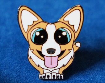 Cute Corgi Enamel Pin, Corgi Pin Gift, Cute Dog Enamel Pin, Hard Enamel Animal Pin, Backpack Pin, Funny Enamel Pin - Chip the Corgi