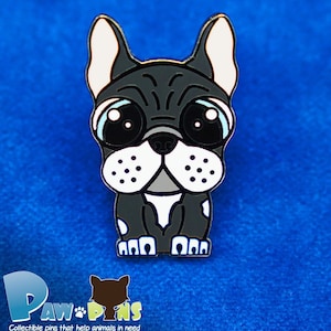 Cute French Bulldog Enamel Pin, French Bulldog Pin Gift, Hard Enamel Animal Pin, Animal Lover Gift - Dexter the French Bulldog
