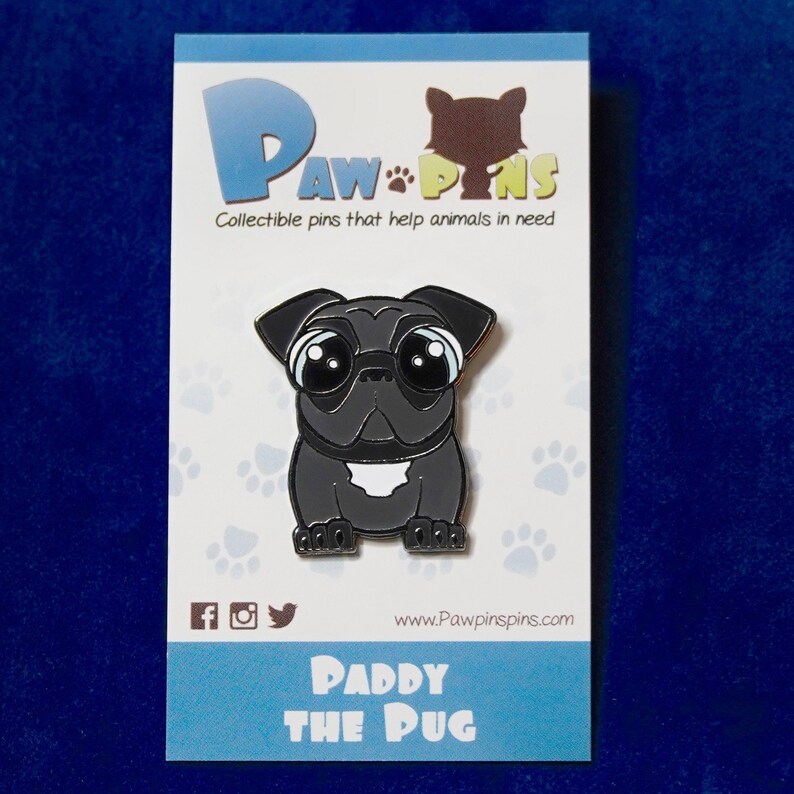 Pug Pin Cute Pug Enamel Pin, Pug Pin Gift, Cute Dog Enamel Pin, Hard Enamel ...