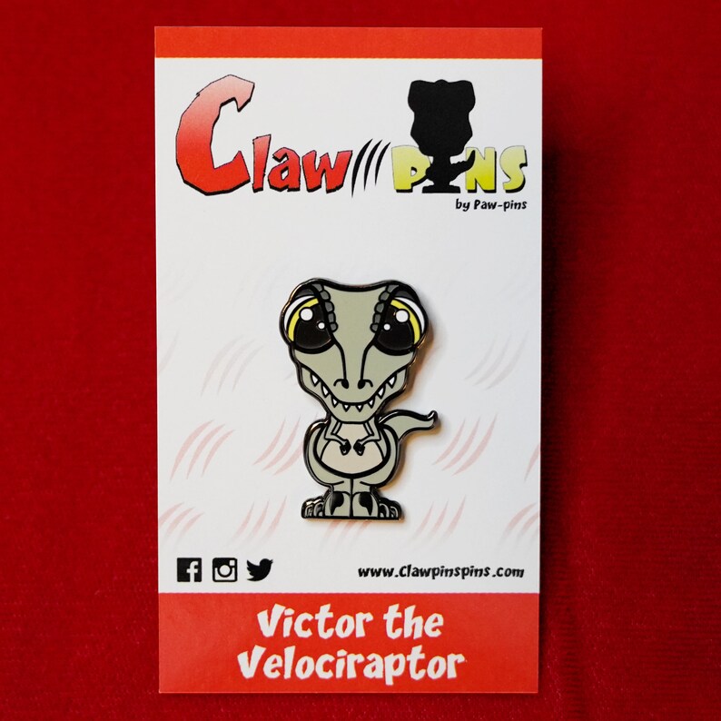 Cute Raptor Enamel Pin Raptor Pin Gift Hard Enamel Dinosaur | Etsy