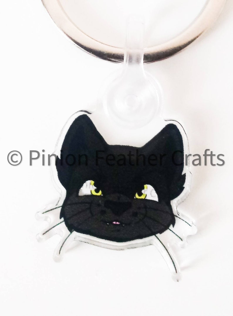 Black cat acrylic keychain