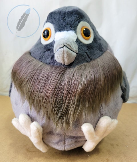 Peluche Pigeon, Oreiller Colombe, Oiseau, Coussin, Perroquet, Cadeau  Hauteur 36 cm 14,20 pouces, Largeur 32 cm 12,60 pouces -  France