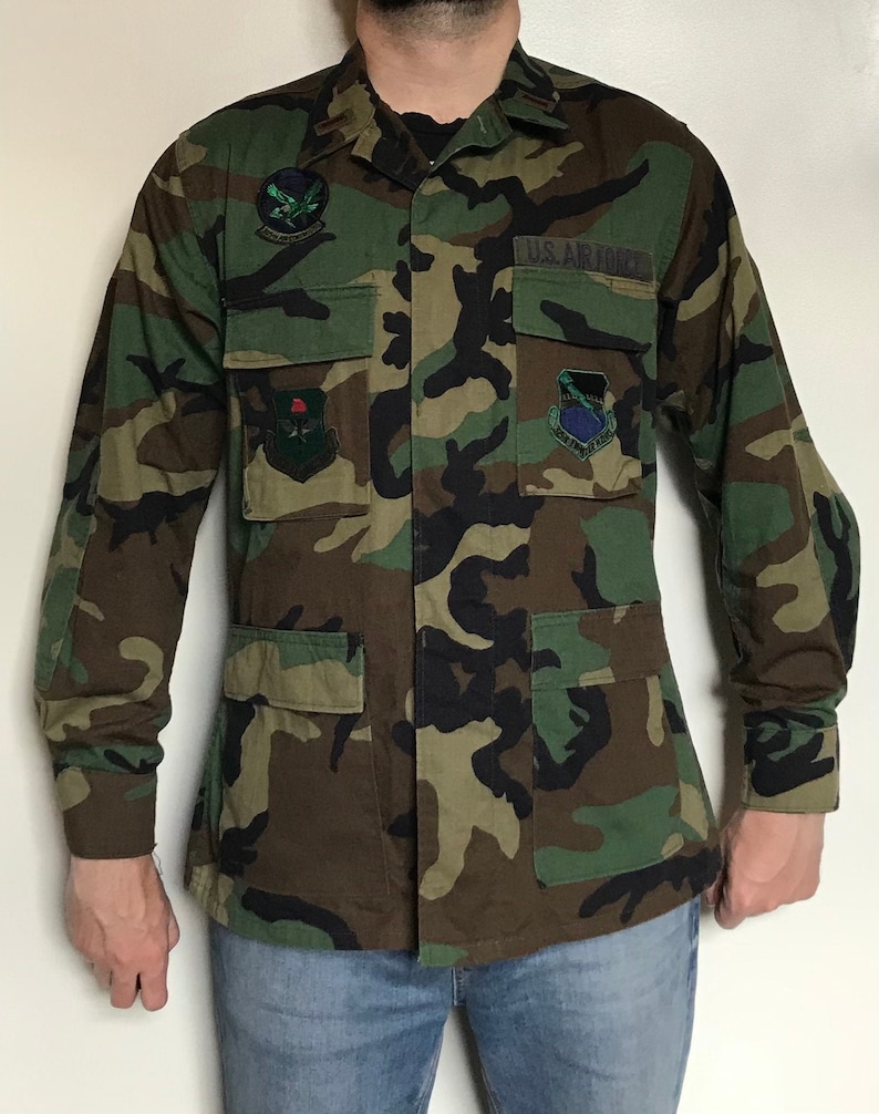 US Army USAF Air Force Woodland Camo Pattern Combat M65 Field Etsy