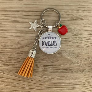 Teacher,English,Woman,Man,School,Gift,Keychain