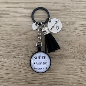 Keychain, super French teacher, teacher gift, teacher