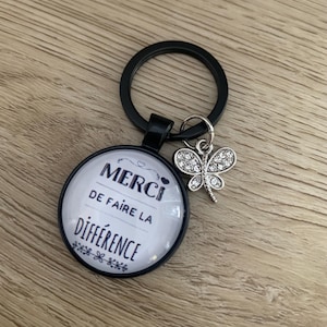 Porte-clés, bénévole , école, cadeau,merci,enseignante, educatrice
