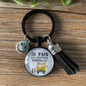 Porte-clés, autobus, chauffeur, école, merci