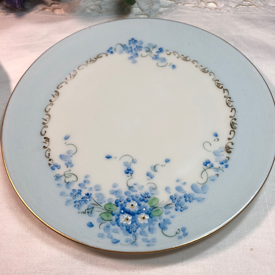Set of 2 Bread and Butter Plates by Thomas Bavaria in Blue and Etsy