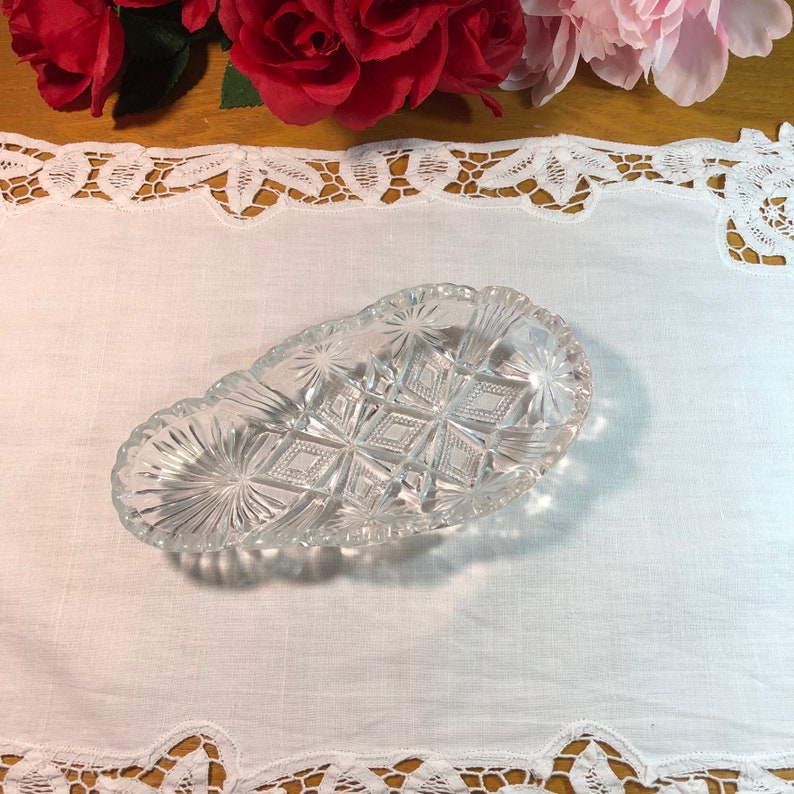 Depression Glass Relish Dish in Pineapple Shape Glassware Etsy UK