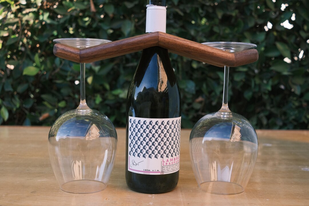 Handcrafted Wooden Wine and Glass Carrier - Etsy