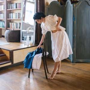MATILDA Linen White Petticoat, Petticoat Skirt, Petticoat Slip, Lace Edged, Linen Petticoat, Linen Underskirt, White Underskirt, Linen Skirt