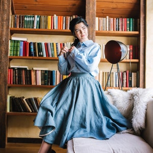 Linen circle skirt on sale